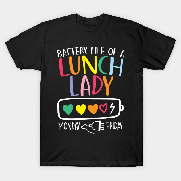 Battery Life of a Lunch Lady T-Shirt by AngelBeez29